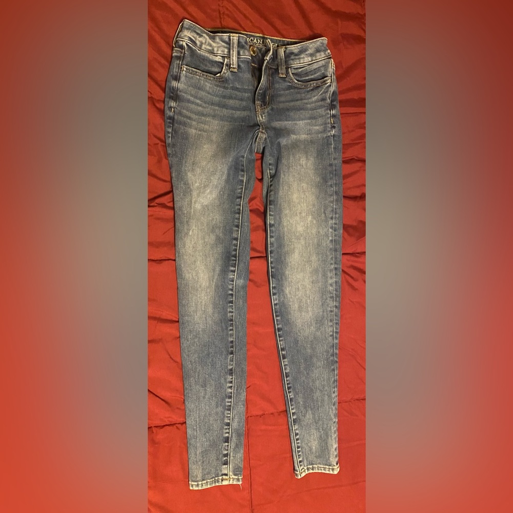 American Eagle blue denim jeans super stretch x4